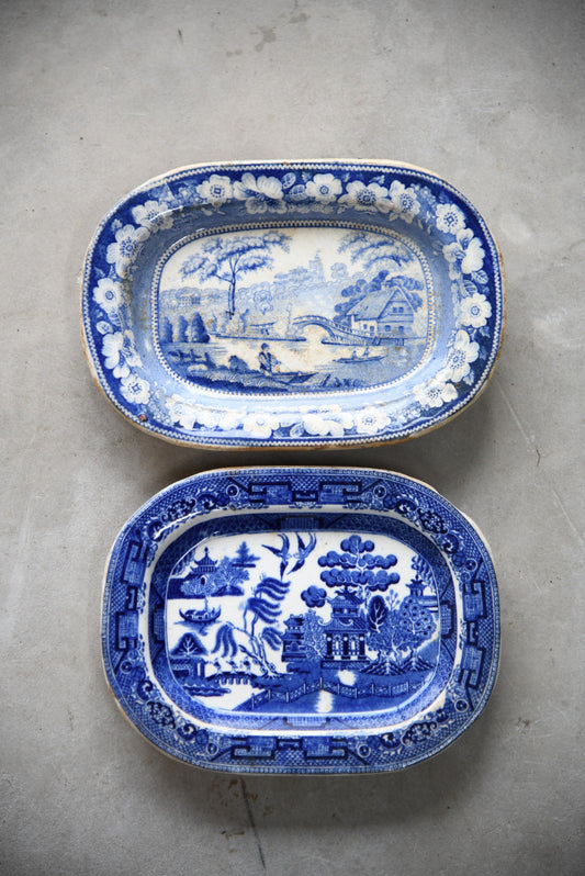 Blue & White Transferware Small Platters
