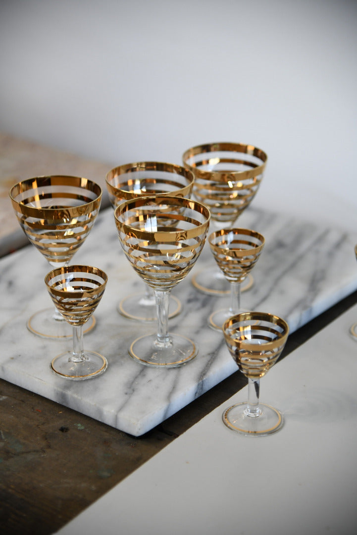 Vintage Gold Liquer Glasses