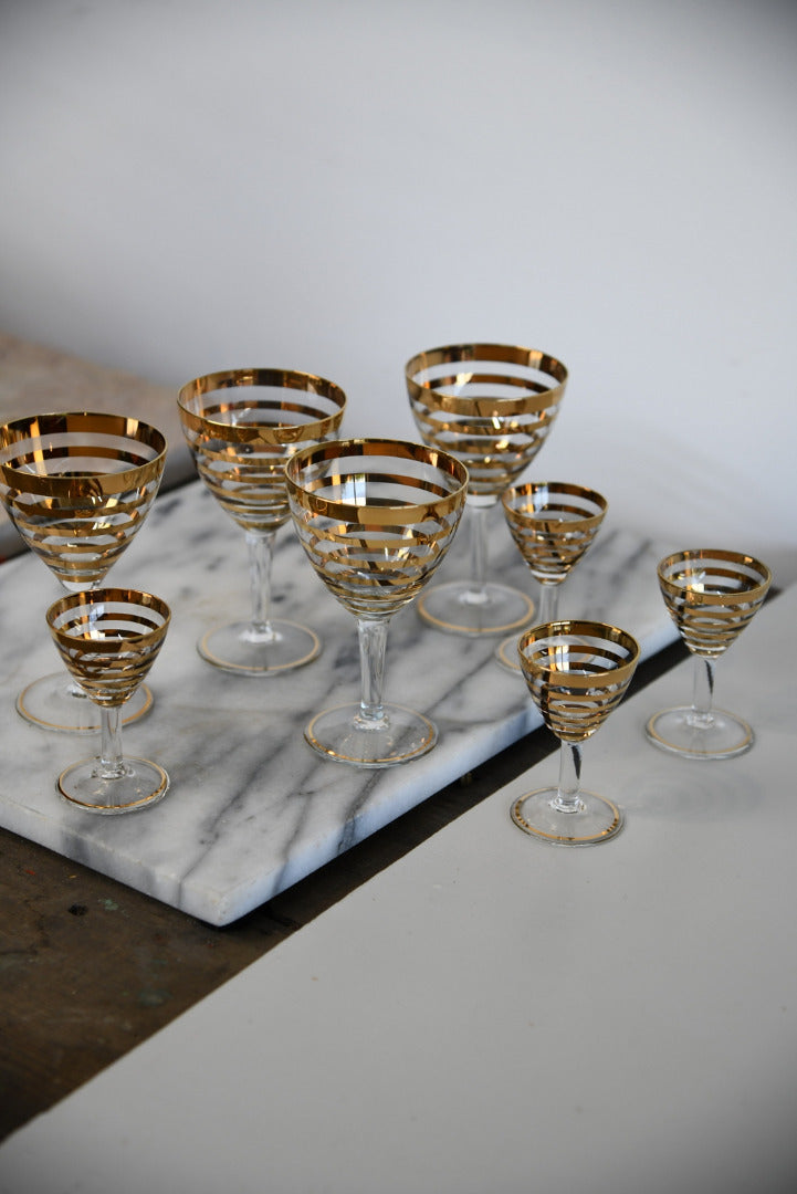 Vintage Gold Liquer Glasses