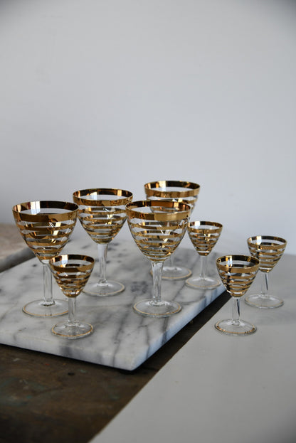 Vintage Gold Liquer Glasses