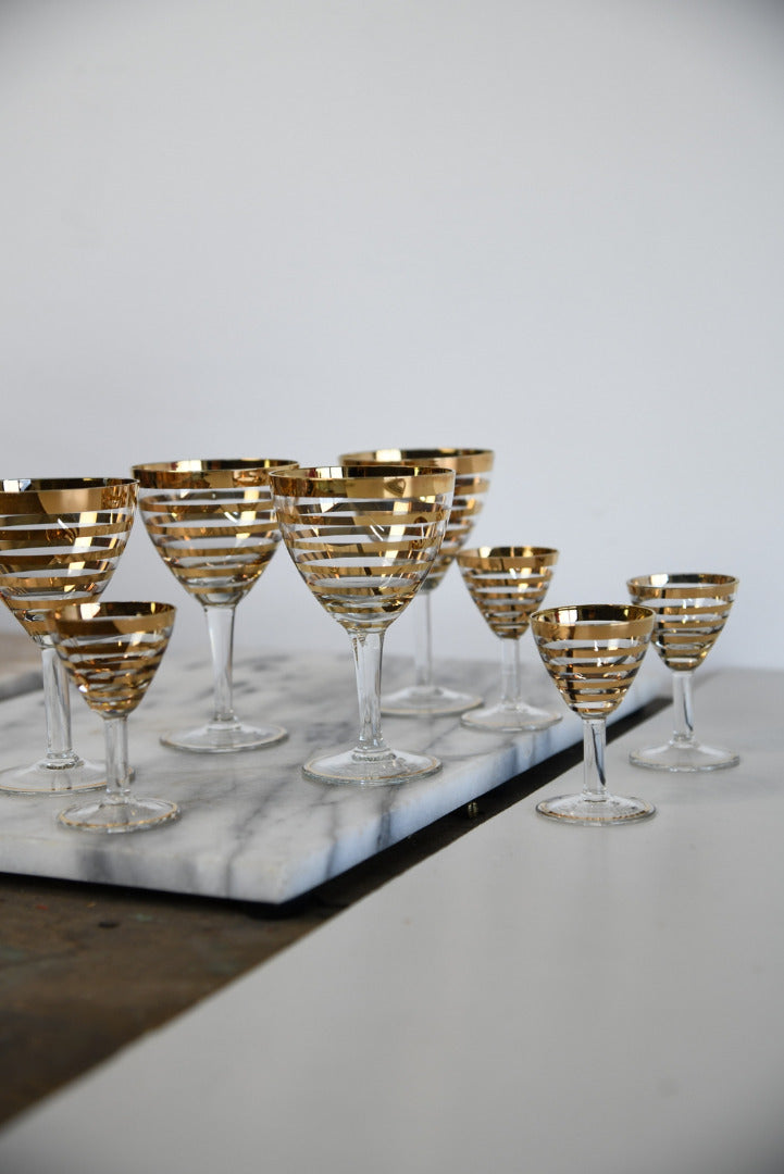 Vintage Gold Liquer Glasses