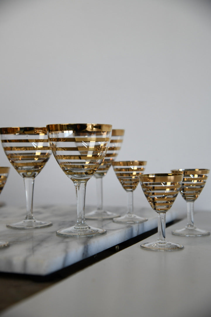 Vintage Gold Liquer Glasses