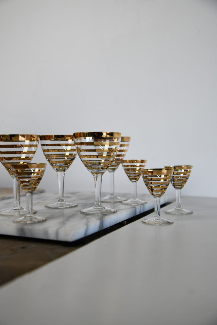 Vintage Gold Liquer Glasses