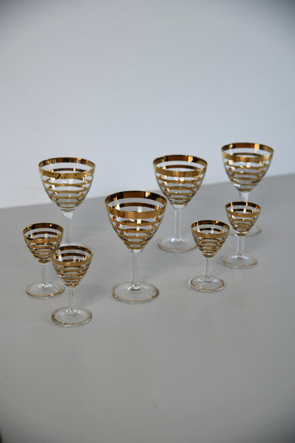 Vintage Gold Liquer Glasses