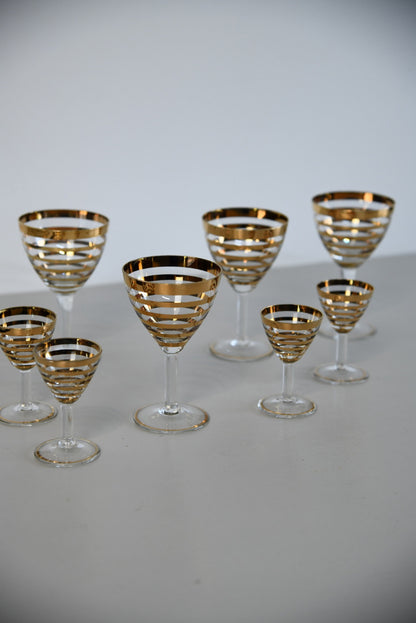 Vintage Gold Liquer Glasses