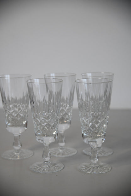 5 Cut Glass Champagne Glasses