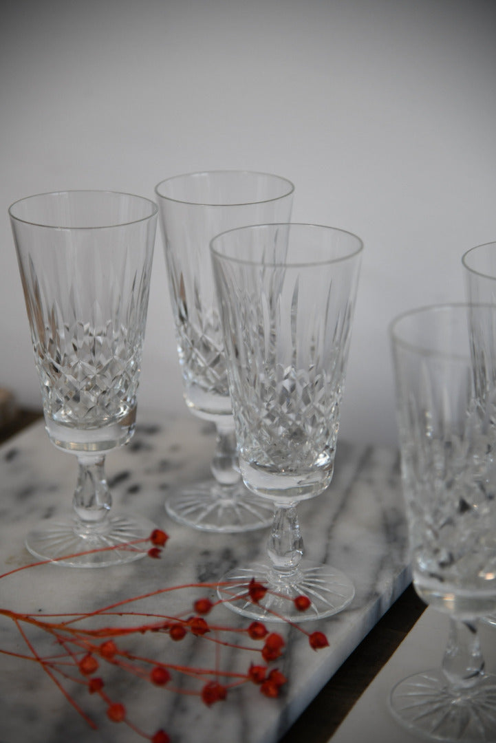 5 Cut Glass Champagne Glasses