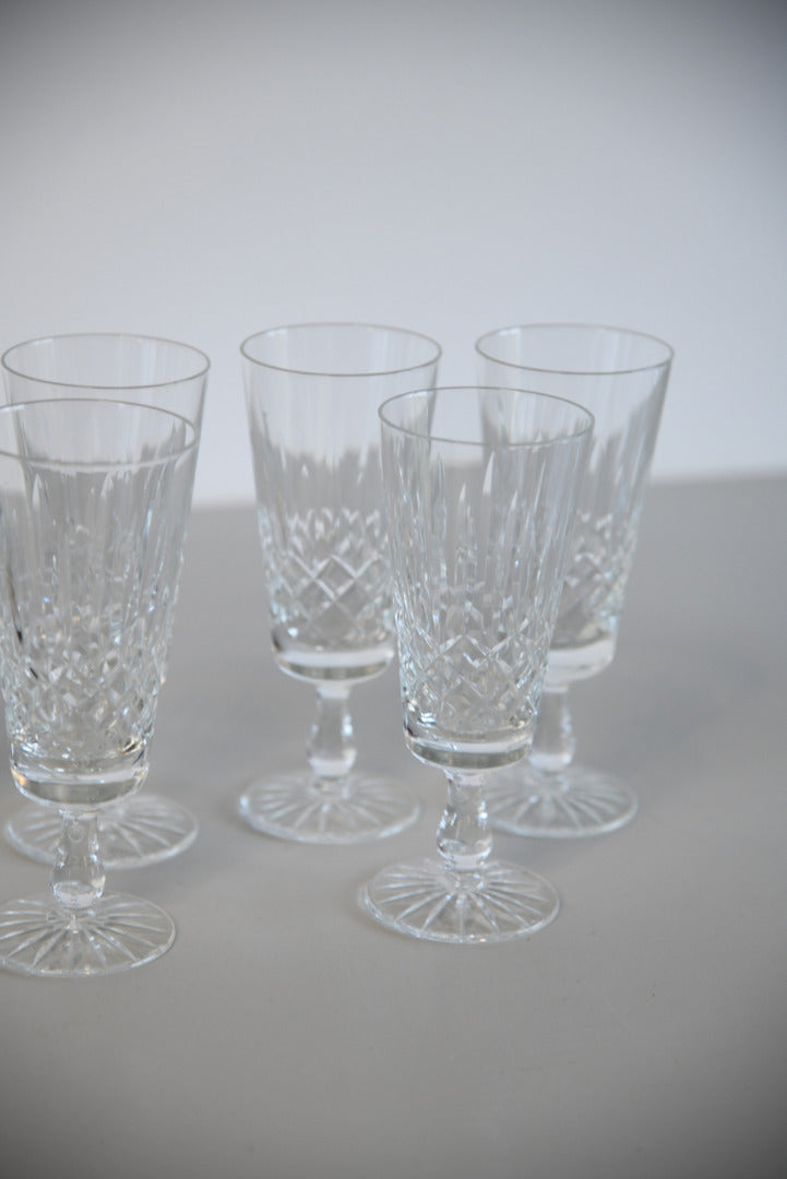 5 Cut Glass Champagne Glasses