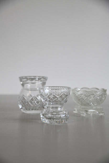 3 Vintage Glass Vase & Pot