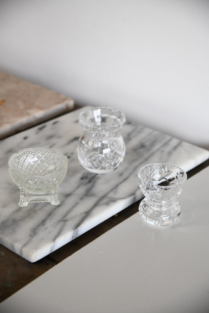 3 Vintage Glass Vase & Pot