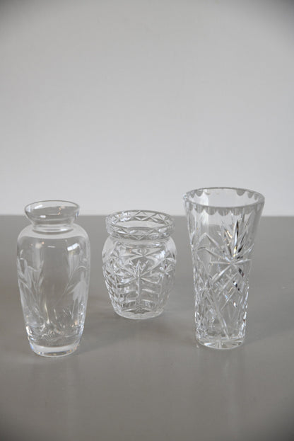 3 Vintage Glass Vase