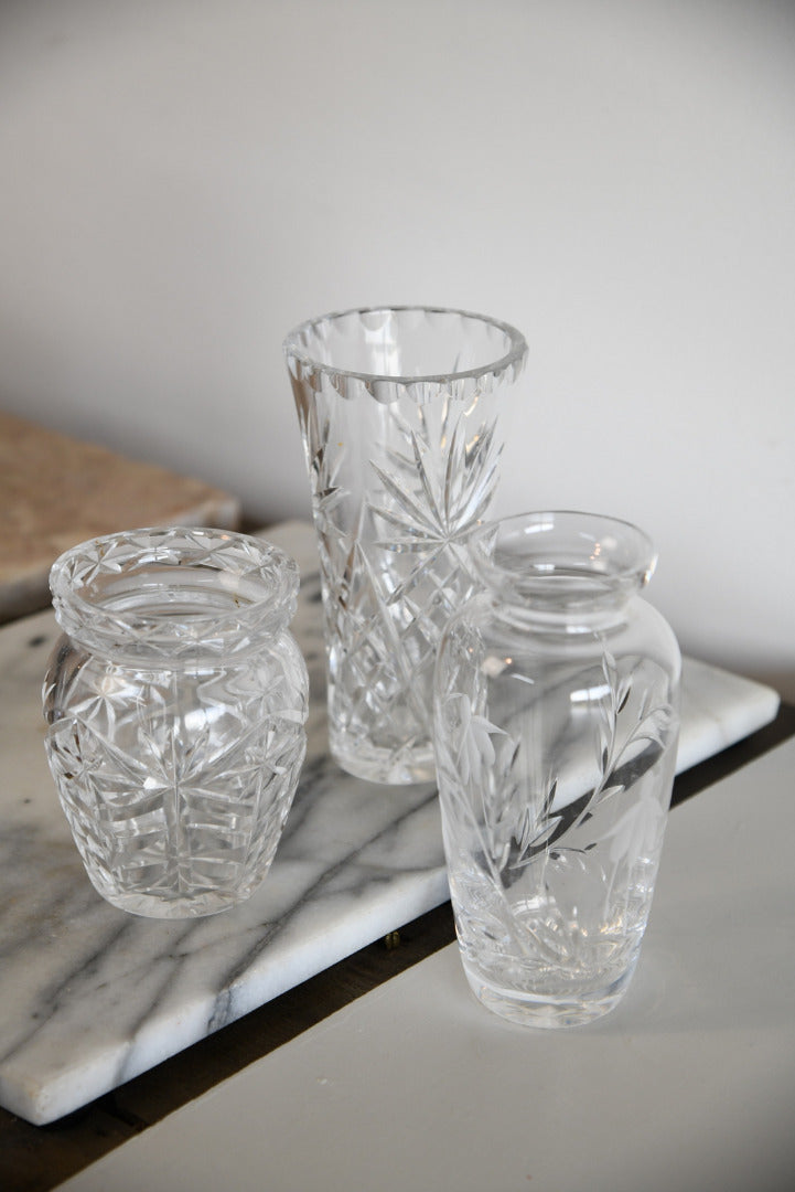 3 Vintage Glass Vase