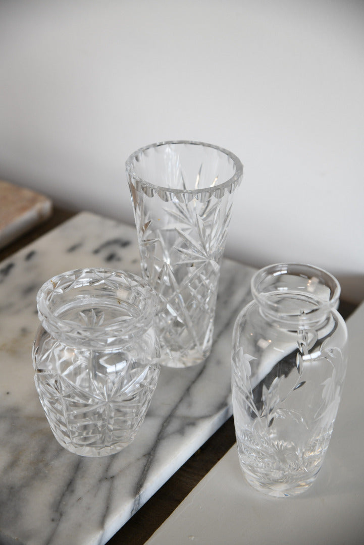 3 Vintage Glass Vase