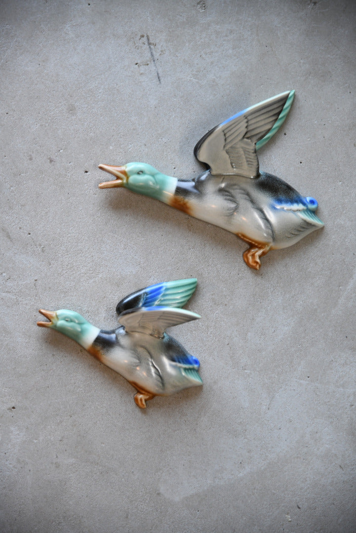 Pair Poole Pottery Flying Ducks