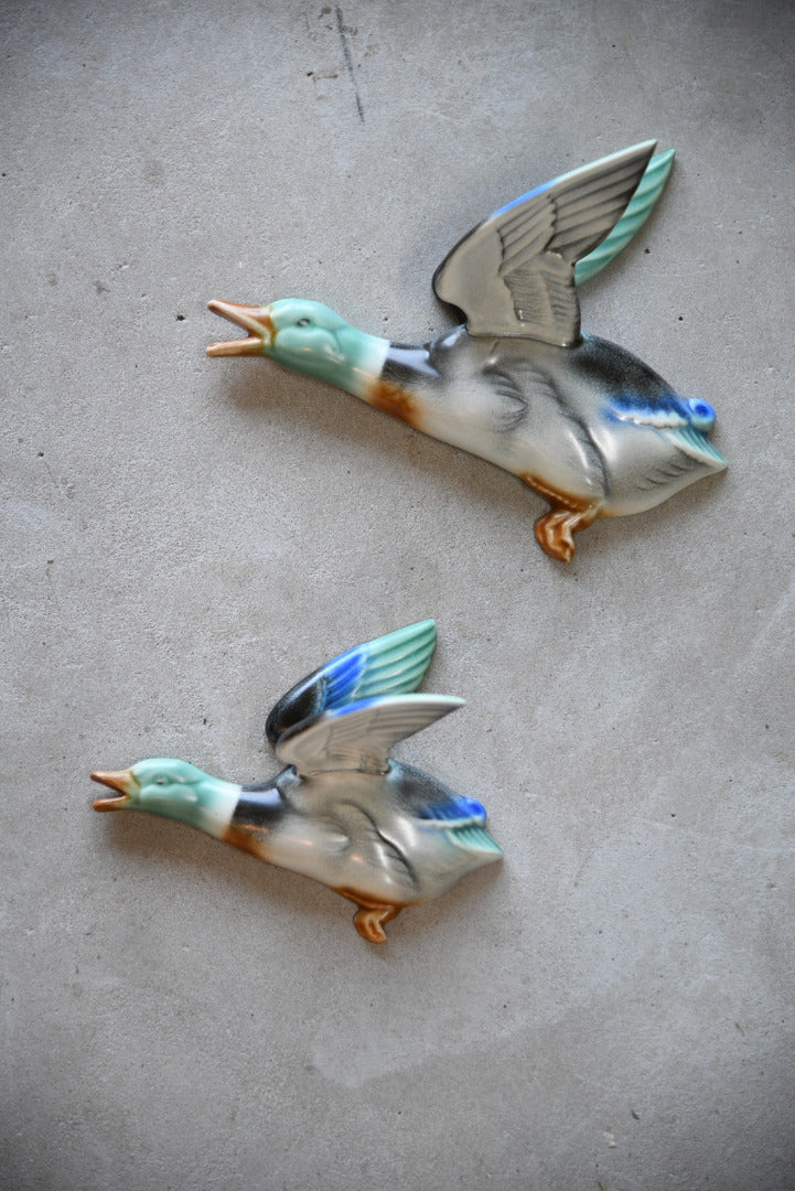 Pair Poole Pottery Flying Ducks