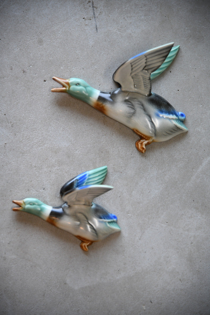 Pair Poole Pottery Flying Ducks