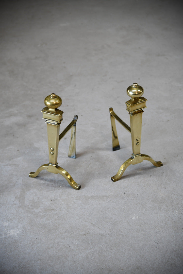 Pair Brass Fire Dogs