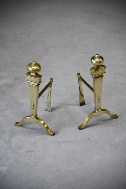 Pair Brass Fire Dogs