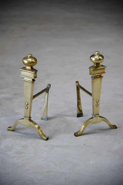 Pair Brass Fire Dogs