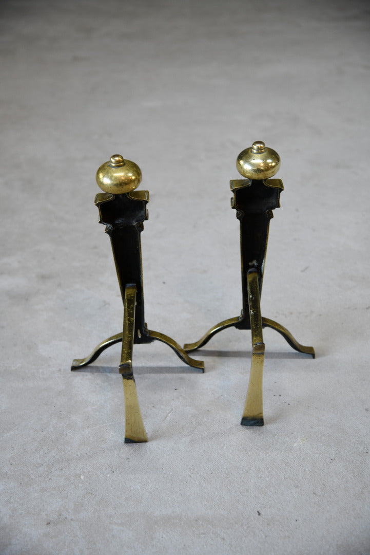 Pair Brass Fire Dogs