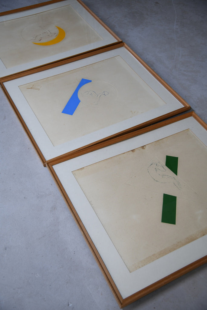 Series of 3 Framed Pastels