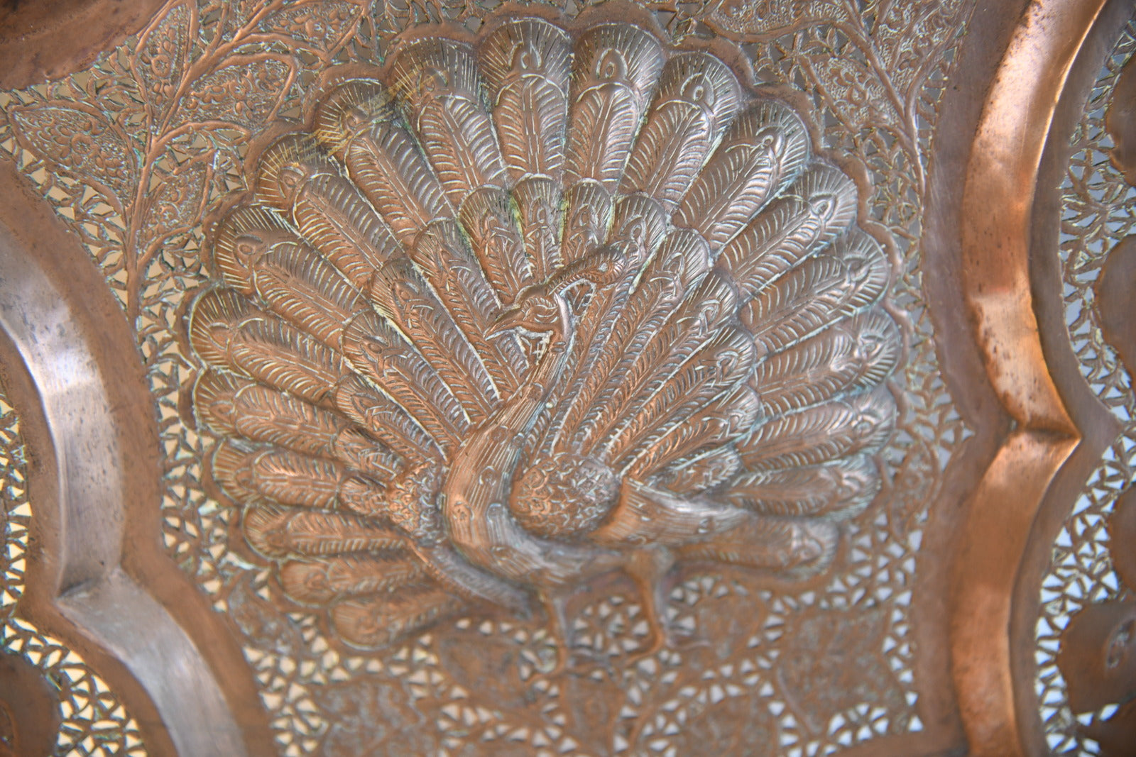 Vintage Eastern Pierced Copper Charger