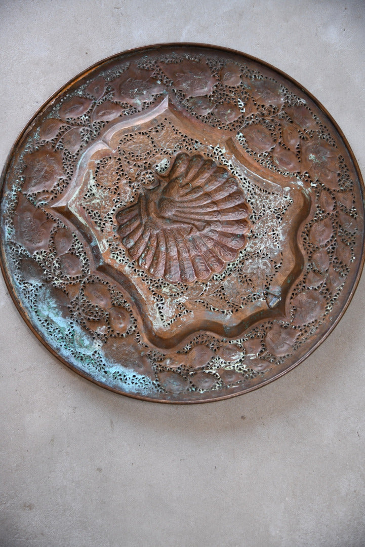 Vintage Eastern Pierced Copper Charger