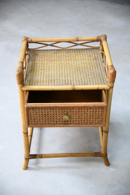 Vintage Cane Bedside Cabinet