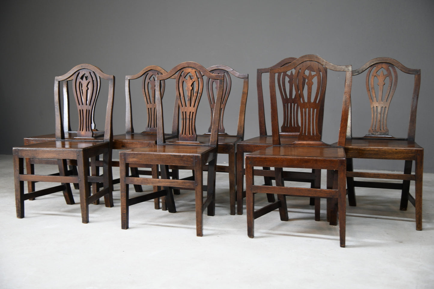8 Georgian Oak Dining Chairs