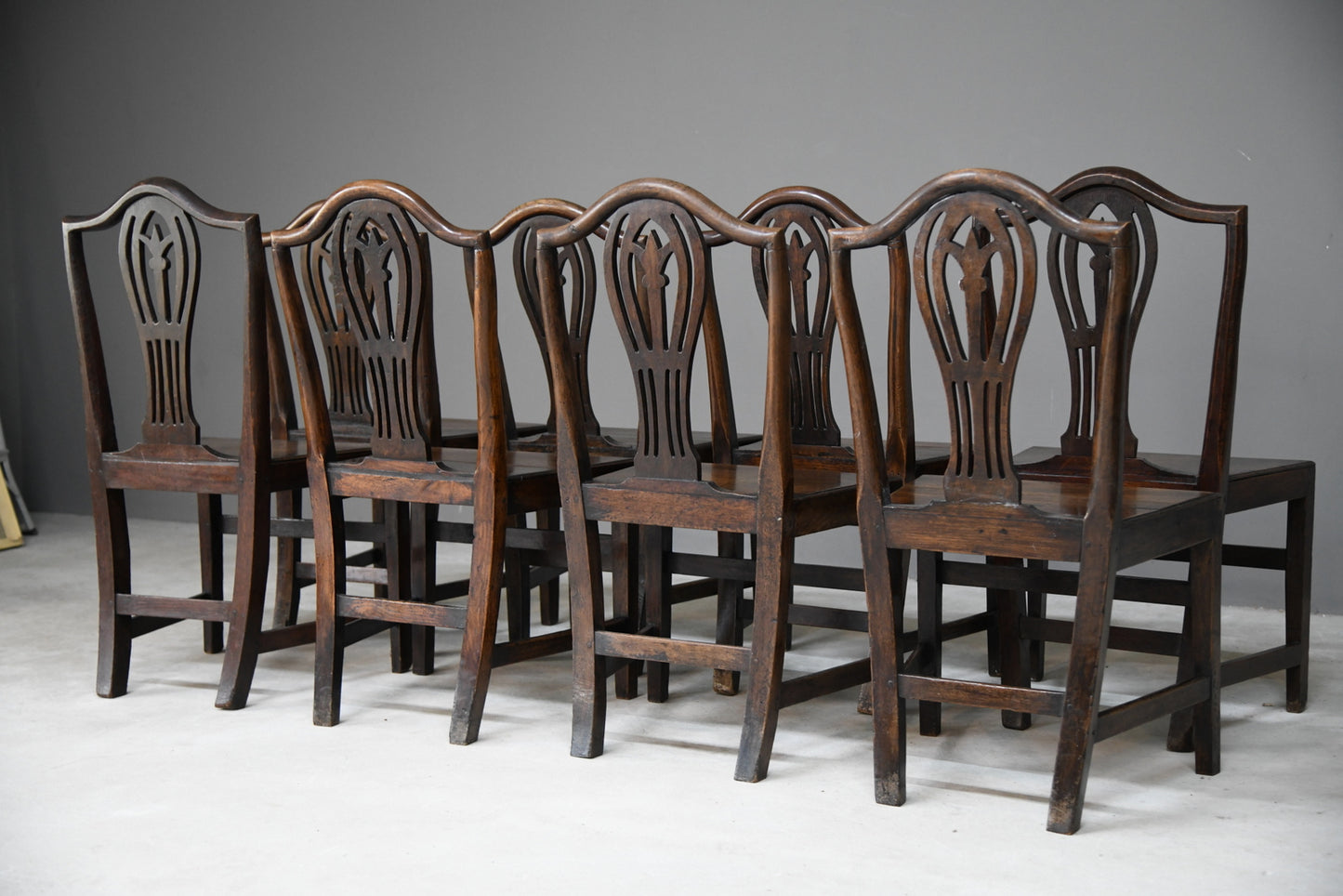 8 Georgian Oak Dining Chairs