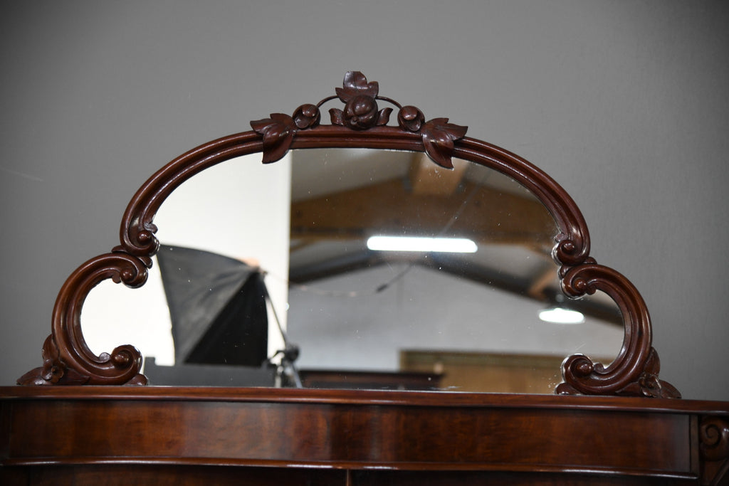 Victorian Mahogany Serpentine Mirror Back Chiffonier