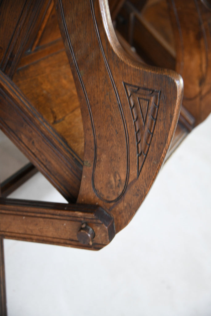 Pair Antique Oak Glastonbury Hall Chairs