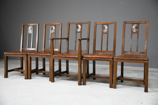 Set 5 Arts & Crafts Dining Chairs