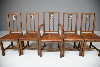 Set 5 Arts & Crafts Dining Chairs