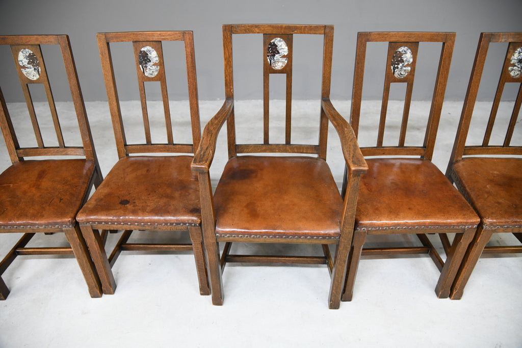 Set 5 Arts & Crafts Dining Chairs