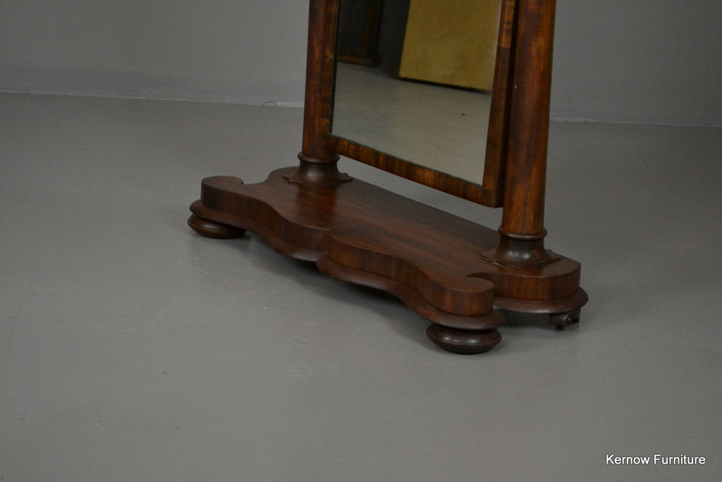 Antique Victorian Mahogany Large Dressing Toilet Swing Mirror - Kernow Furniture