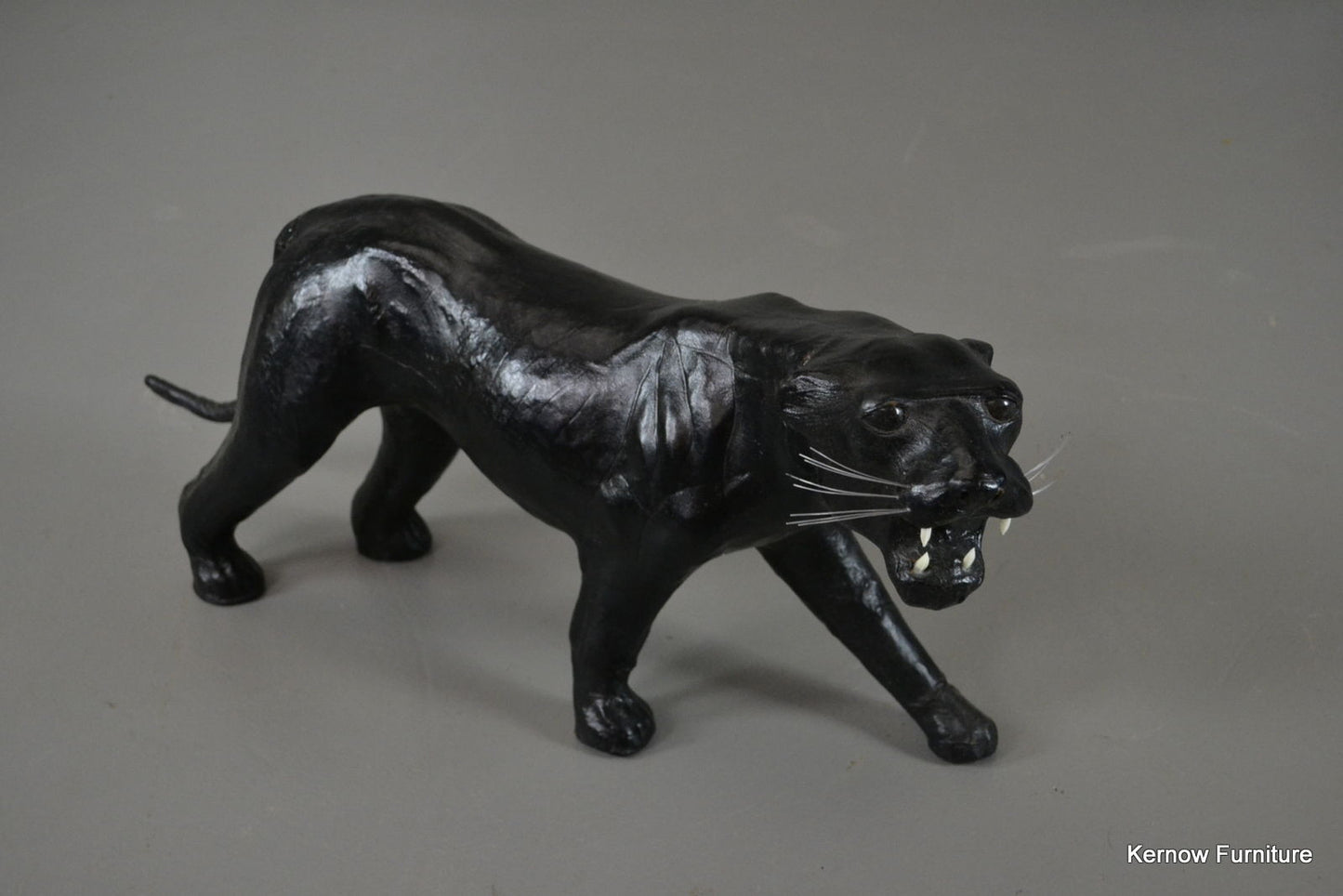 Vintage Black Papier Mache Panther Cat - Kernow Furniture