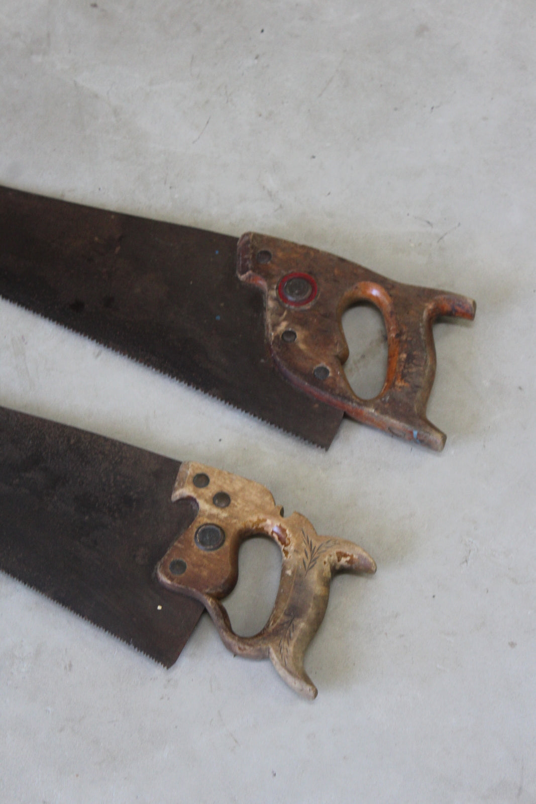 Pair Vintage Wooden Hand Saws - Kernow Furniture