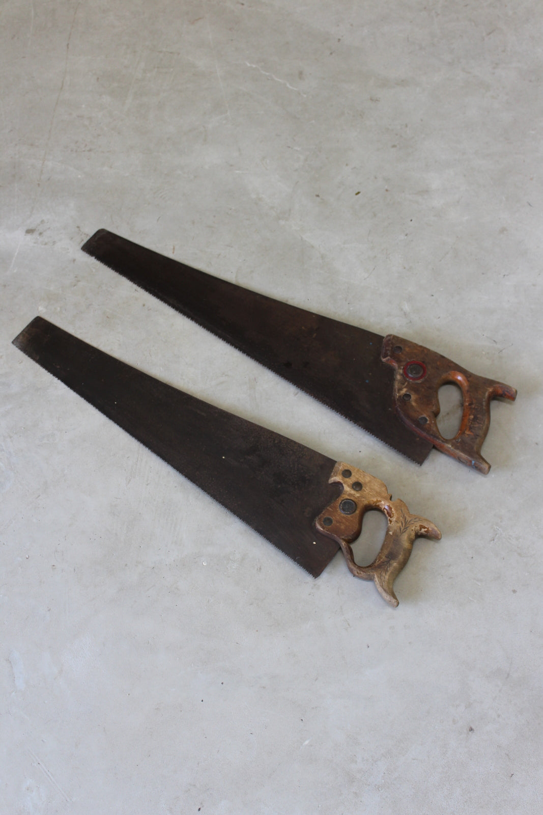 Pair Vintage Wooden Hand Saws - Kernow Furniture