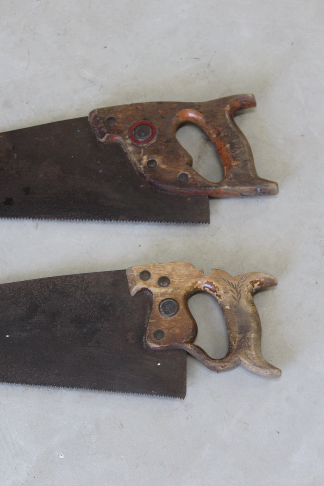 Pair Vintage Wooden Hand Saws - Kernow Furniture