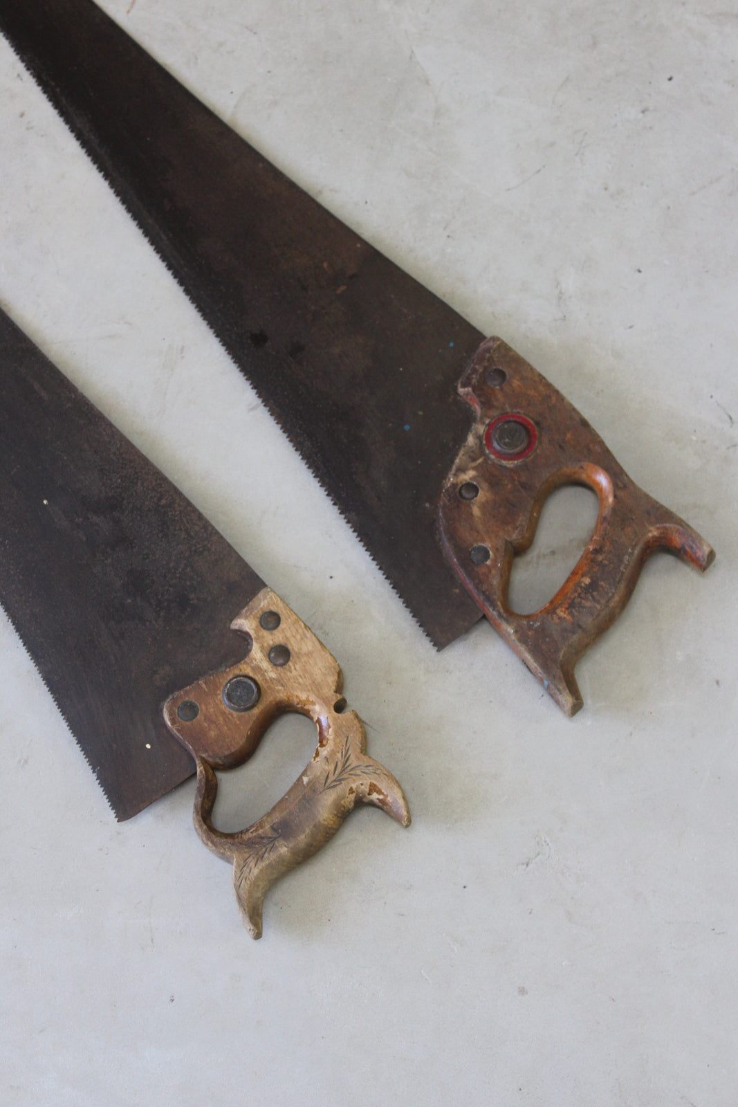 Pair Vintage Wooden Hand Saws - Kernow Furniture