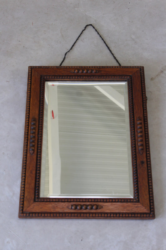 Vintage 1940s Small Oak Wall Mirror - Kernow Furniture