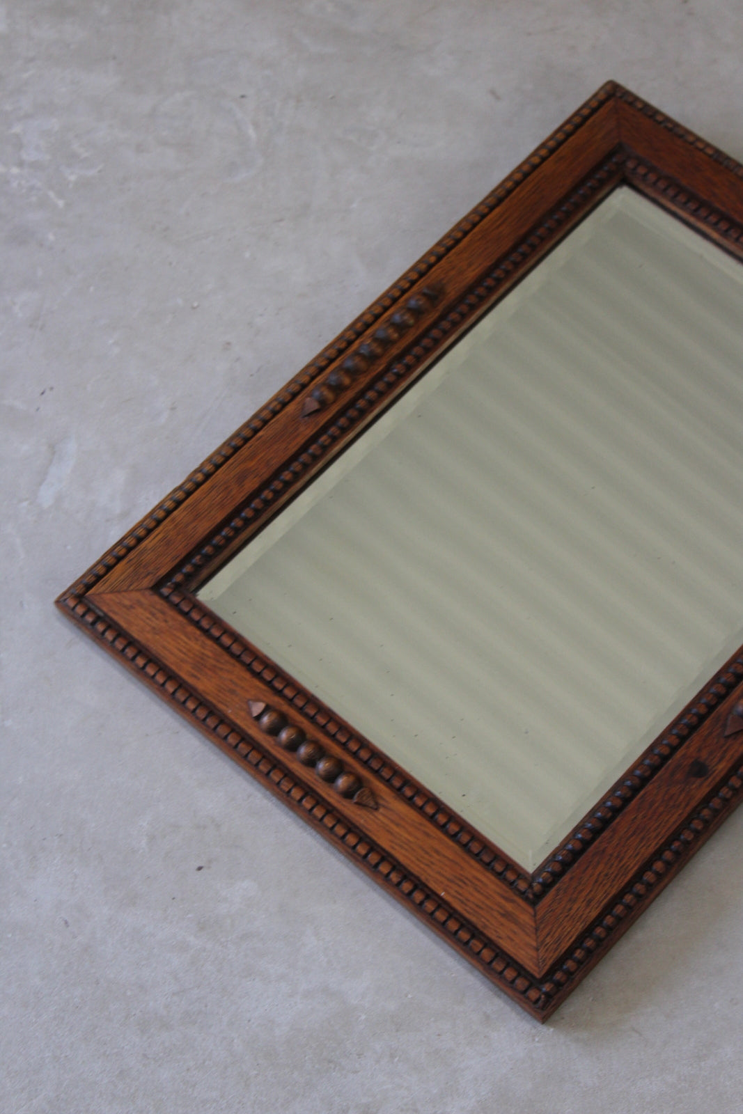 Vintage 1940s Small Oak Wall Mirror - Kernow Furniture