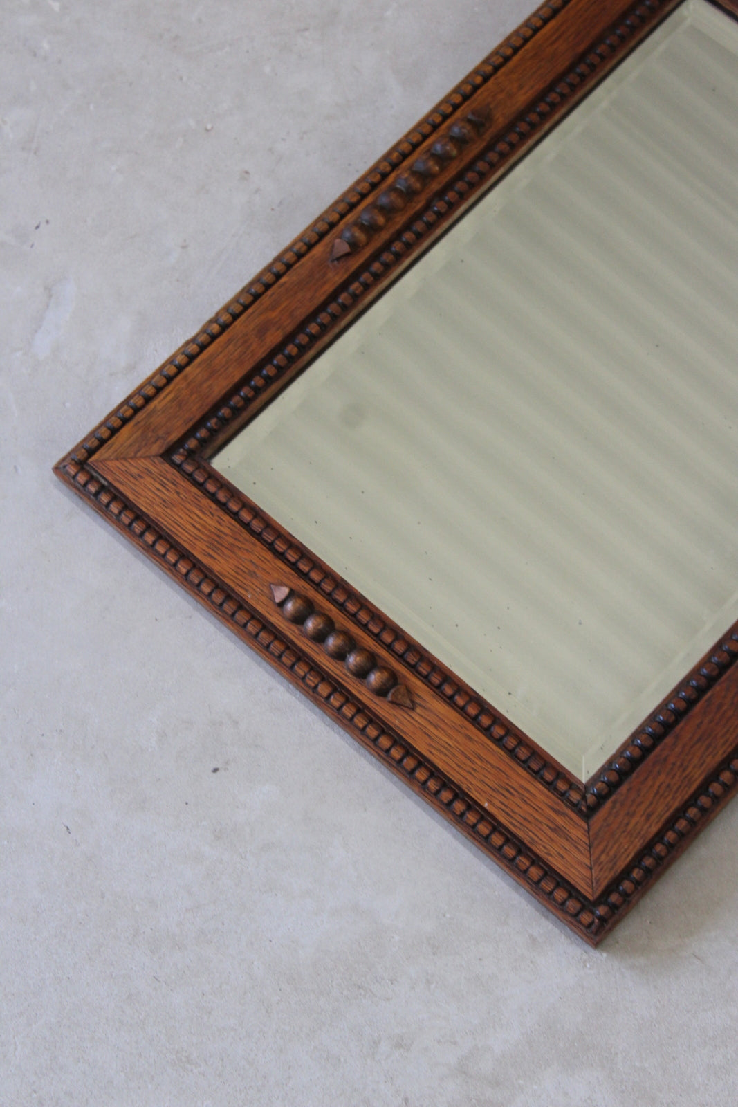 Vintage 1940s Small Oak Wall Mirror - Kernow Furniture