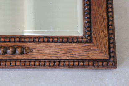 Vintage 1940s Small Oak Wall Mirror - Kernow Furniture