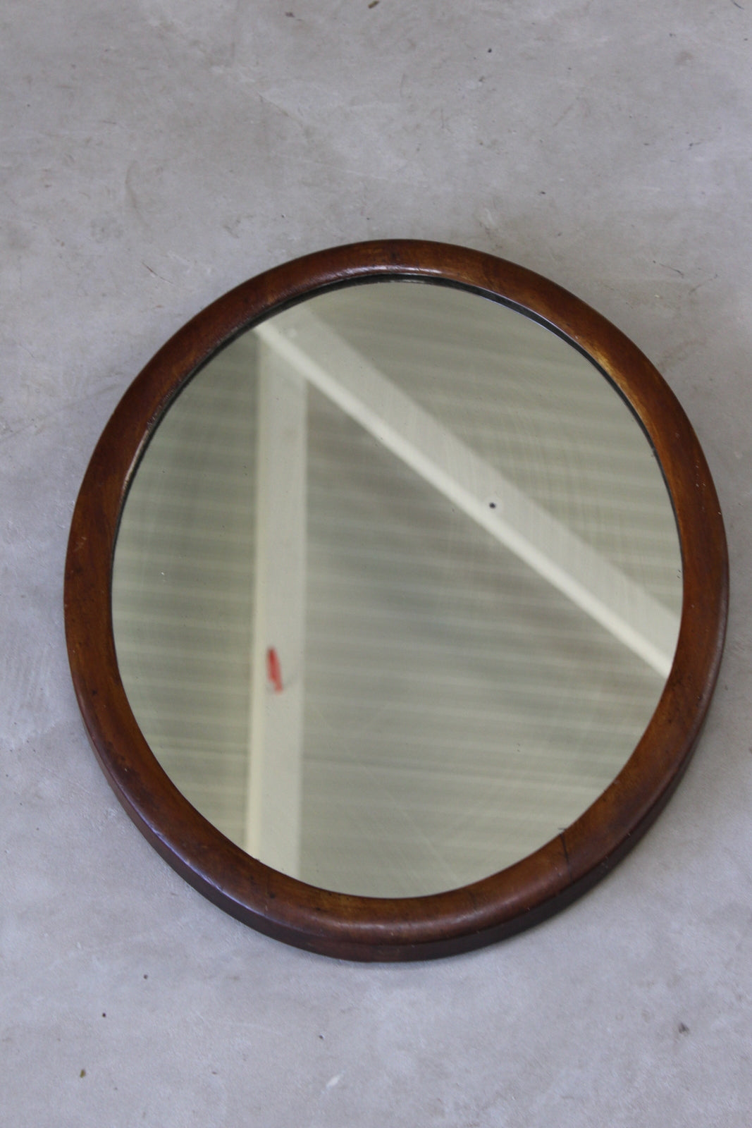 Mahogany Antique Oval Wall Mirror - Kernow Furniture