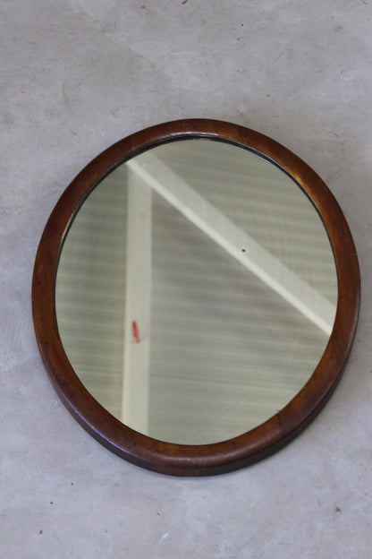 Mahogany Antique Oval Wall Mirror - Kernow Furniture