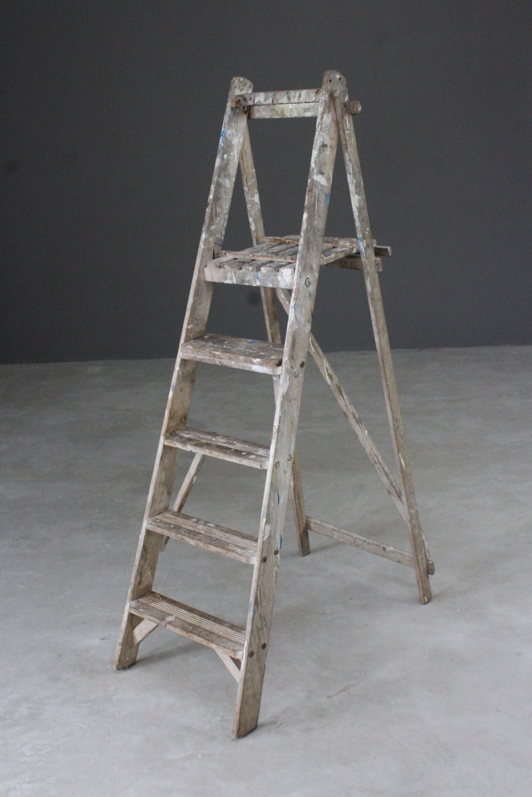 Vintage Folding Wooden Step Ladder - Kernow Furniture