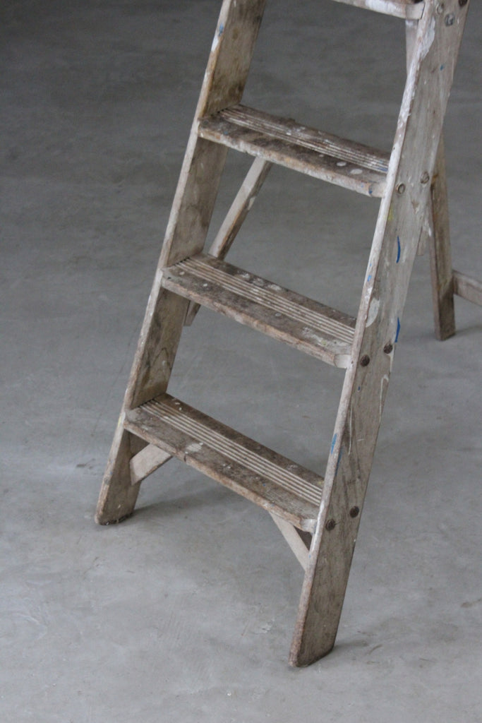 Vintage Folding Wooden Step Ladder - Kernow Furniture