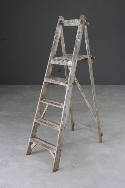 Vintage Folding Wooden Step Ladder - Kernow Furniture